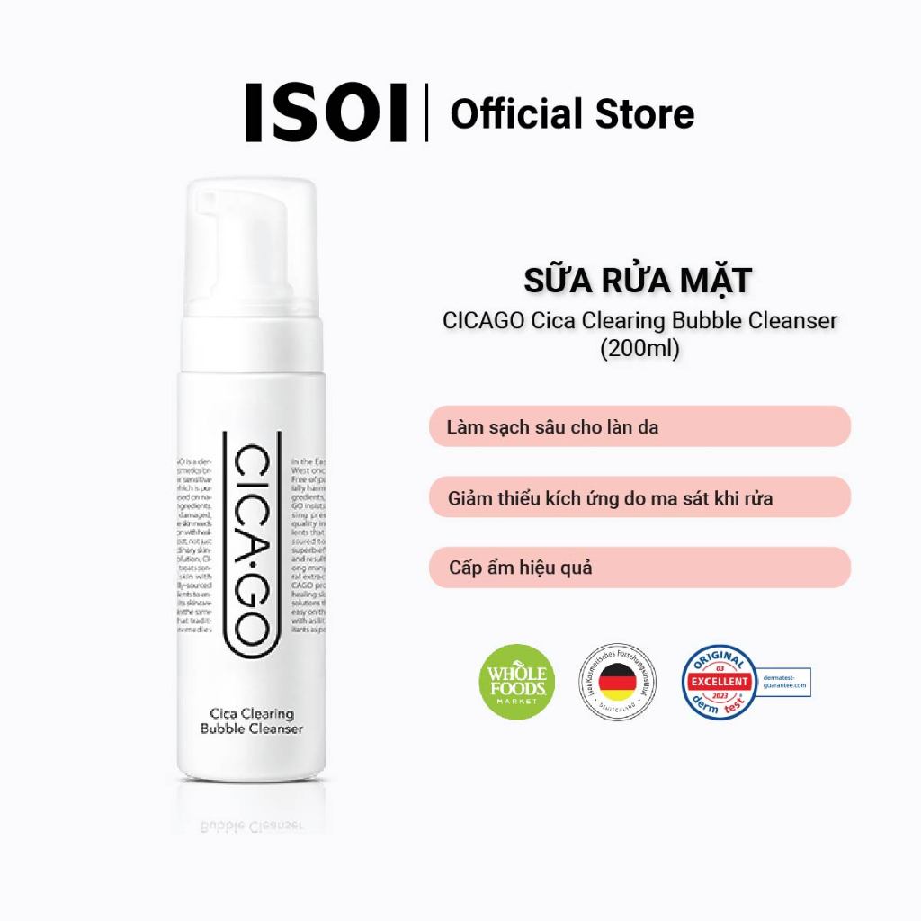 Sữa Rửa Mặt Tạo Bọt ISOI Cica Cleansing Bubble Cleanser 200ml