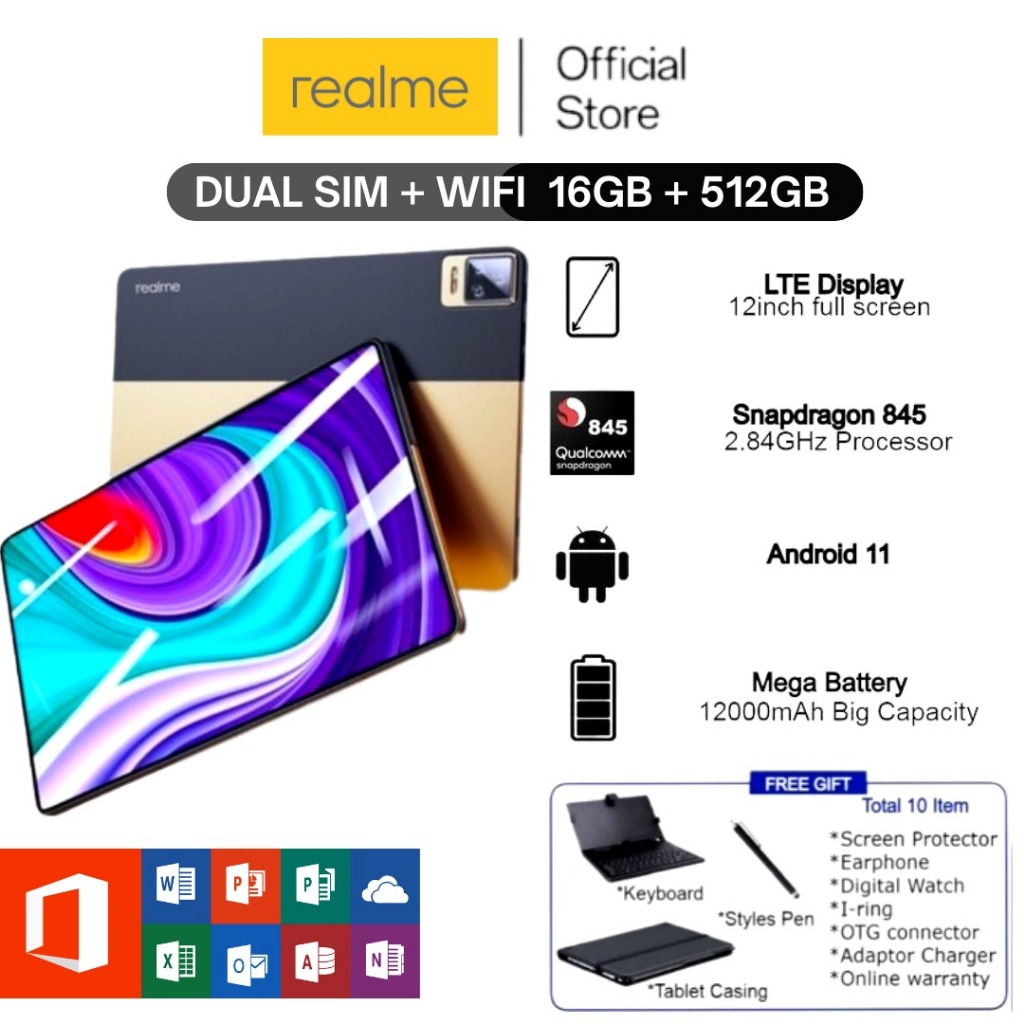 🔥MỚI ĐẾN🔥 2023 Realme Pad 70 /P70 |RAM 16GB 512GB ROM | Snapdragon 865 | 20000mAh | Khe cắm SIM kép