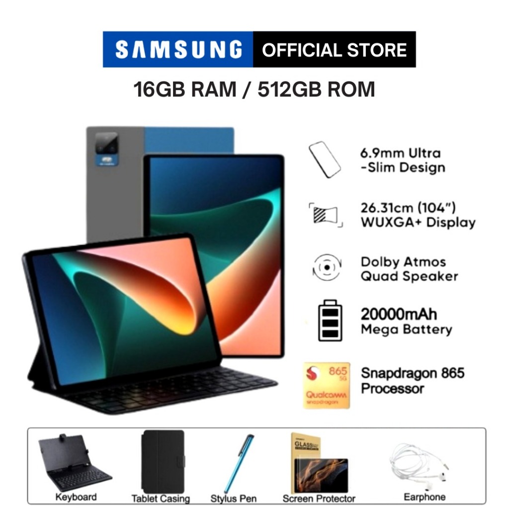 2023 Máy tính bảng 5G Samsung Galaxy P20 Máy tính bảng 12 inch 16GB + 512GB Máy tính bảng học tập cho máy tính bảng HD l