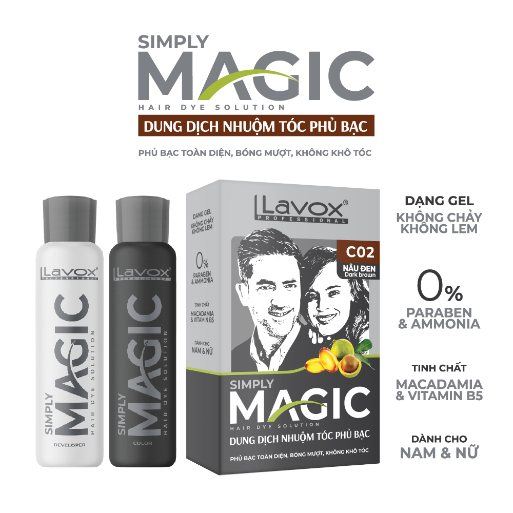 Nhuộm Tóc Phủ Bạc Magic Lavox Lên Màu Tự Nhiên