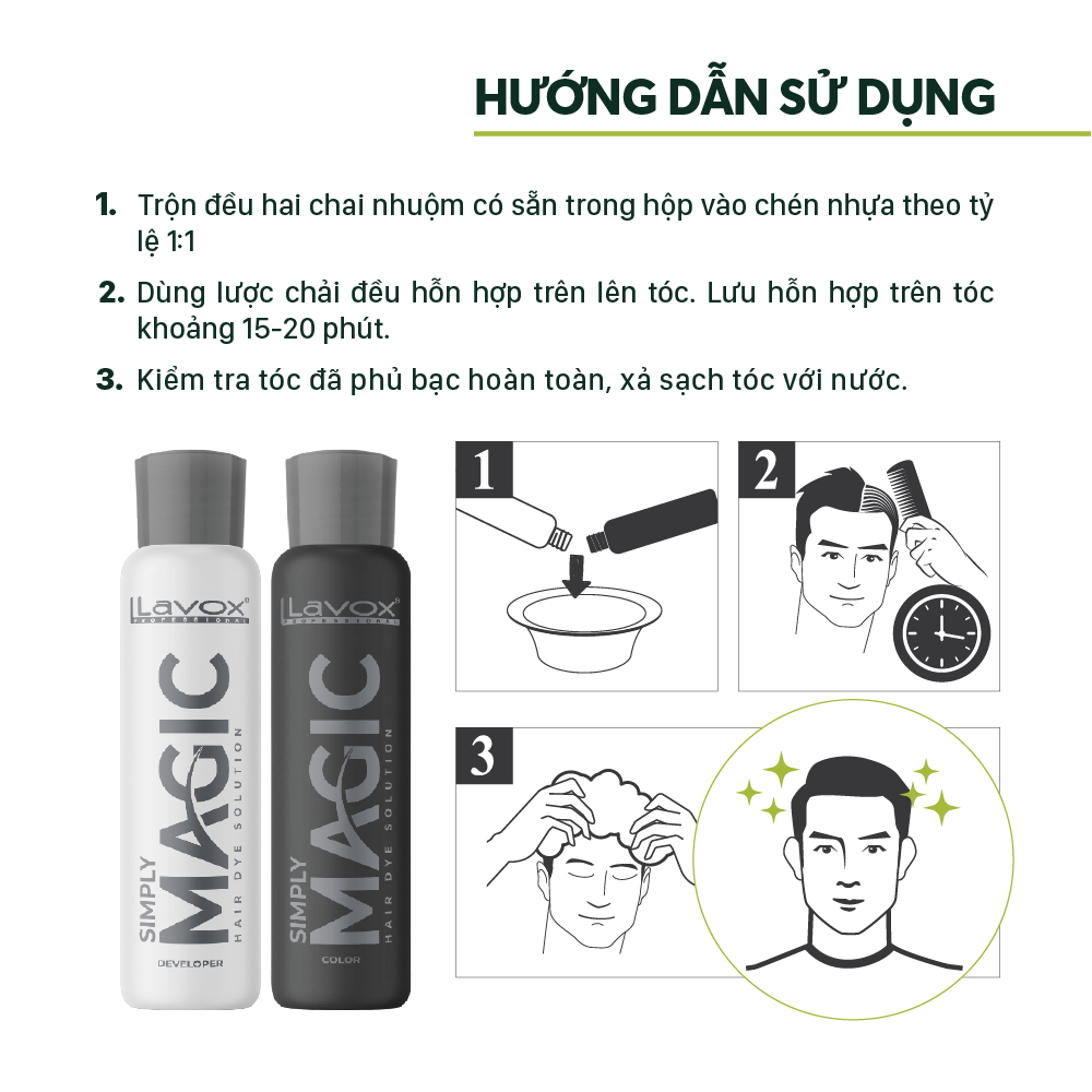 Nhuộm Tóc Phủ Bạc Magic Lavox Lên Màu Tự Nhiên