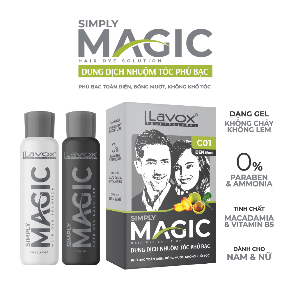 Nhuộm Tóc Phủ Bạc Magic Lavox Lên Màu Tự Nhiên