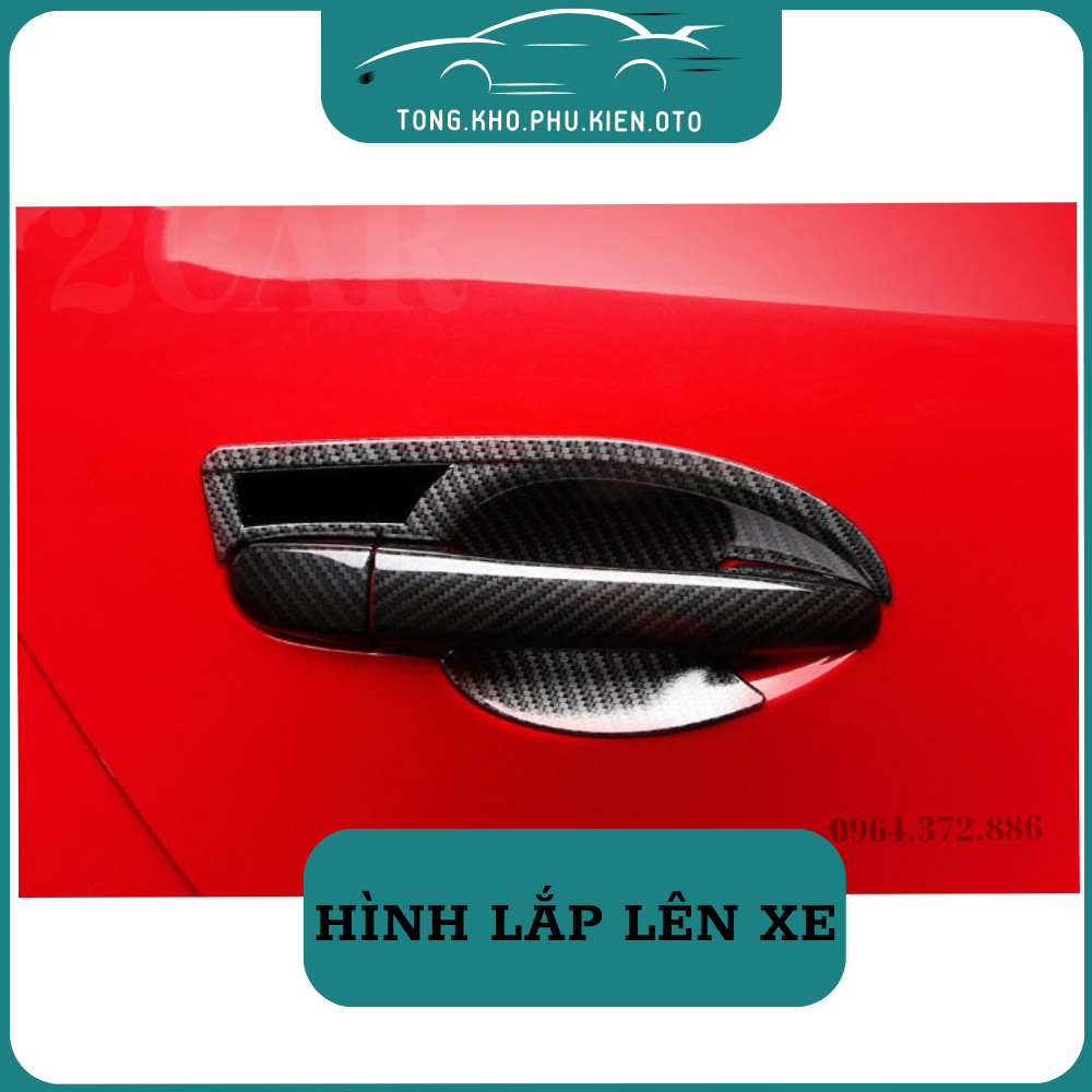 Ốp tay nắm, hõm cửa CARBON xe Mazda 2, Mazda 3, Cx5 , Mazda 6, Cx8 vân cacbon cao cấp