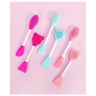 Cọ Silicon 2 đầu rửa mặt - đắp mặt nạ