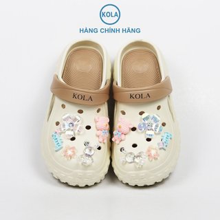 Dép Clogs sục nữ KOLA chất liệu EVA siêu nhẹ kèm sticker dễ thương có quai hậu