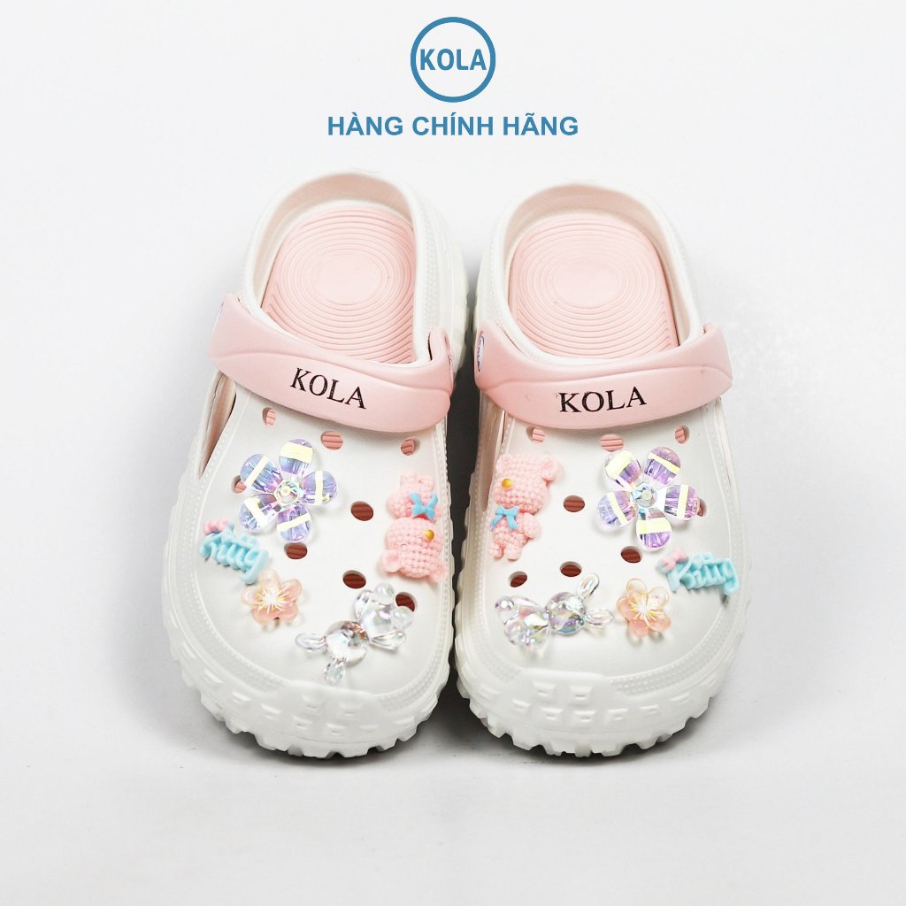 Dép Clogs sục nữ KOLA chất liệu EVA siêu nhẹ kèm sticker dễ thương có quai hậu