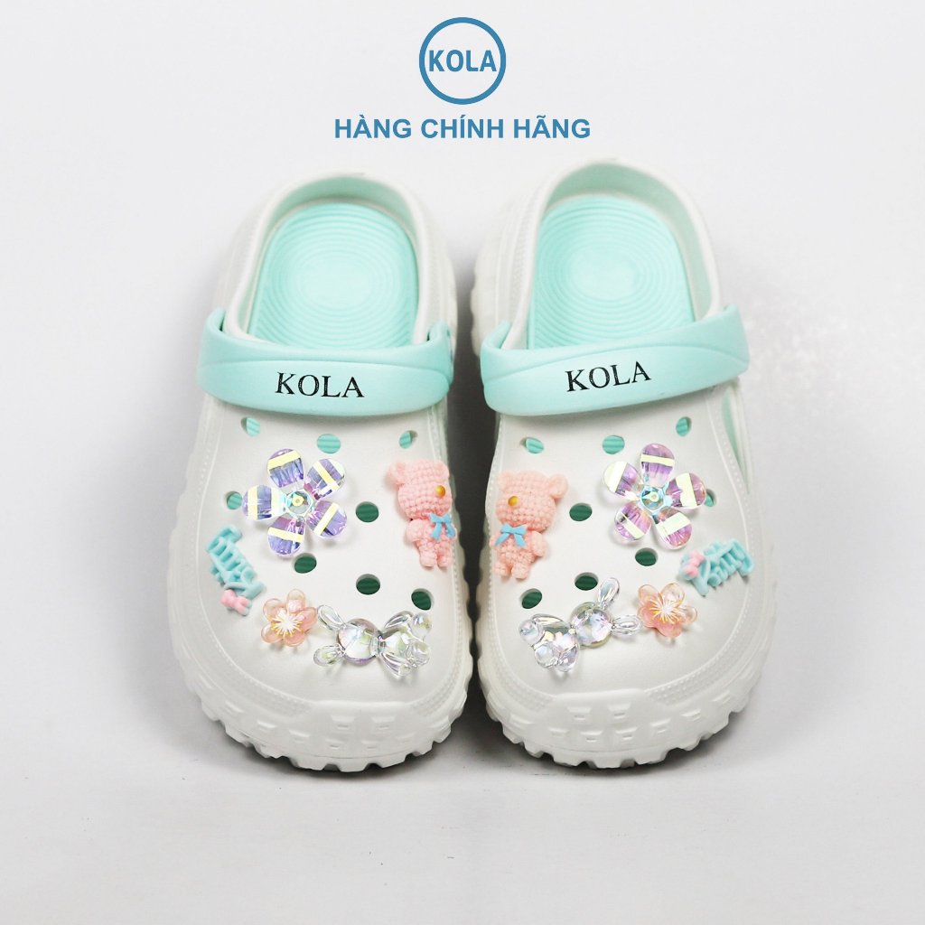 Dép Clogs sục nữ KOLA chất liệu EVA siêu nhẹ kèm sticker dễ thương có quai hậu