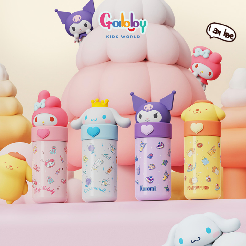 Bình Nước Giữ Nhiệt Nhân Vật Hoạt Hình Sanrio Đáng Yêu Cho Bé (Kuromi/ Cinnamoroll/ Melody/ Hello Kitty)