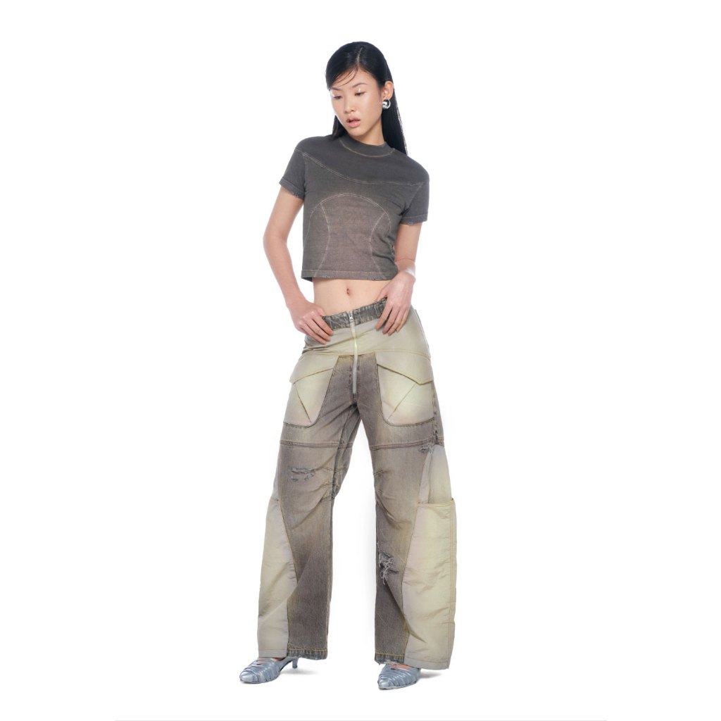 Áo Thun Nữ Wmns Beuter Burn Charcoal Washed Boxy T-shirt