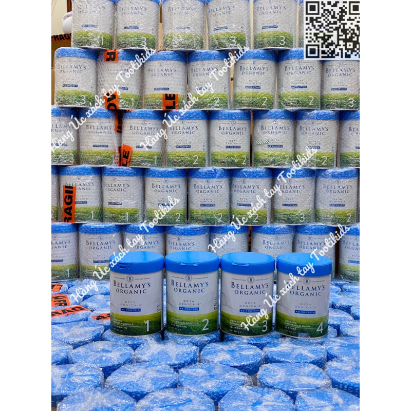 Sữa Bellamys A2 Organic beta genica số 1, 2, 3, 4 - hàng Úc đi air đủ bill date mới nhất