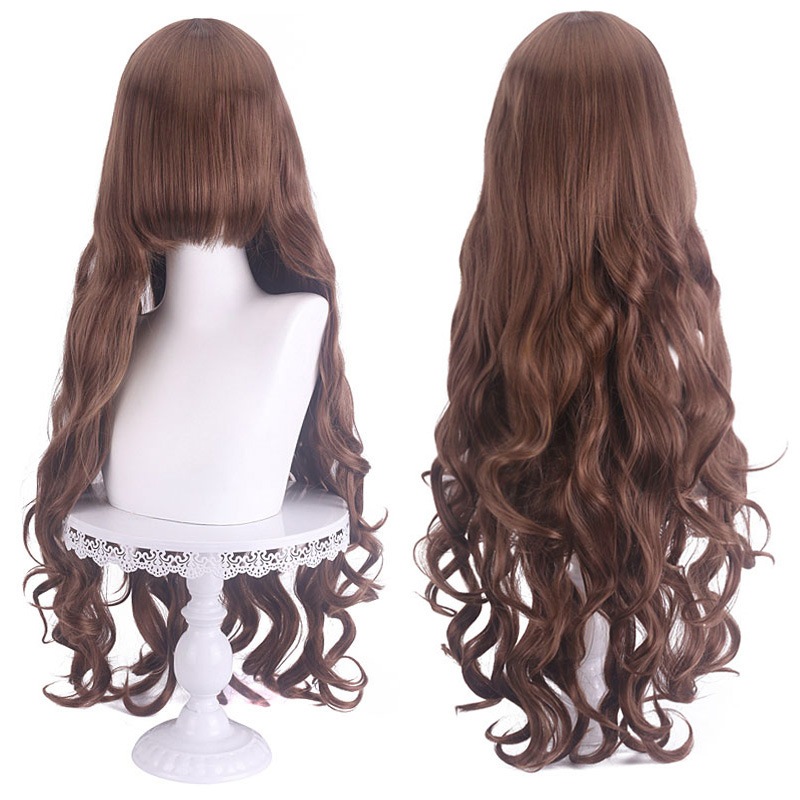 Tóc giả nguyên đầu dài 80cm xoăn các màu lưới hoa chịu nhiệt Wig Sakana Cosplay Shop