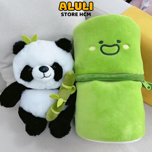 Gấu bông gấu trúc panda ôm tre dễ thương êm mịn ALULI