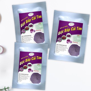 Set 3 gói bột bắp cải tím 20g nguyên chất 100% sấy lạnh từ cây bắp cải tím nguyên liệu dùng tạo màu thực phẩm, nấu cháo