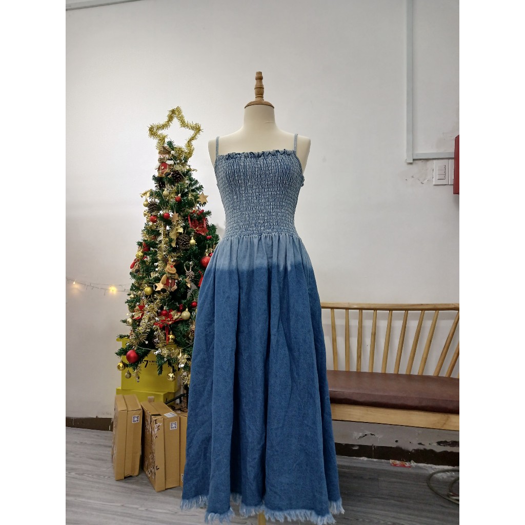 Đầm jean ombre