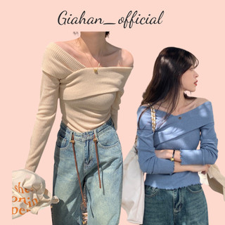 Áo len kiểu trễ vai nữ GIA HÂN tôn dáng nhiều màu basic dễ phôi đồ áo len body trễ vai T-V4