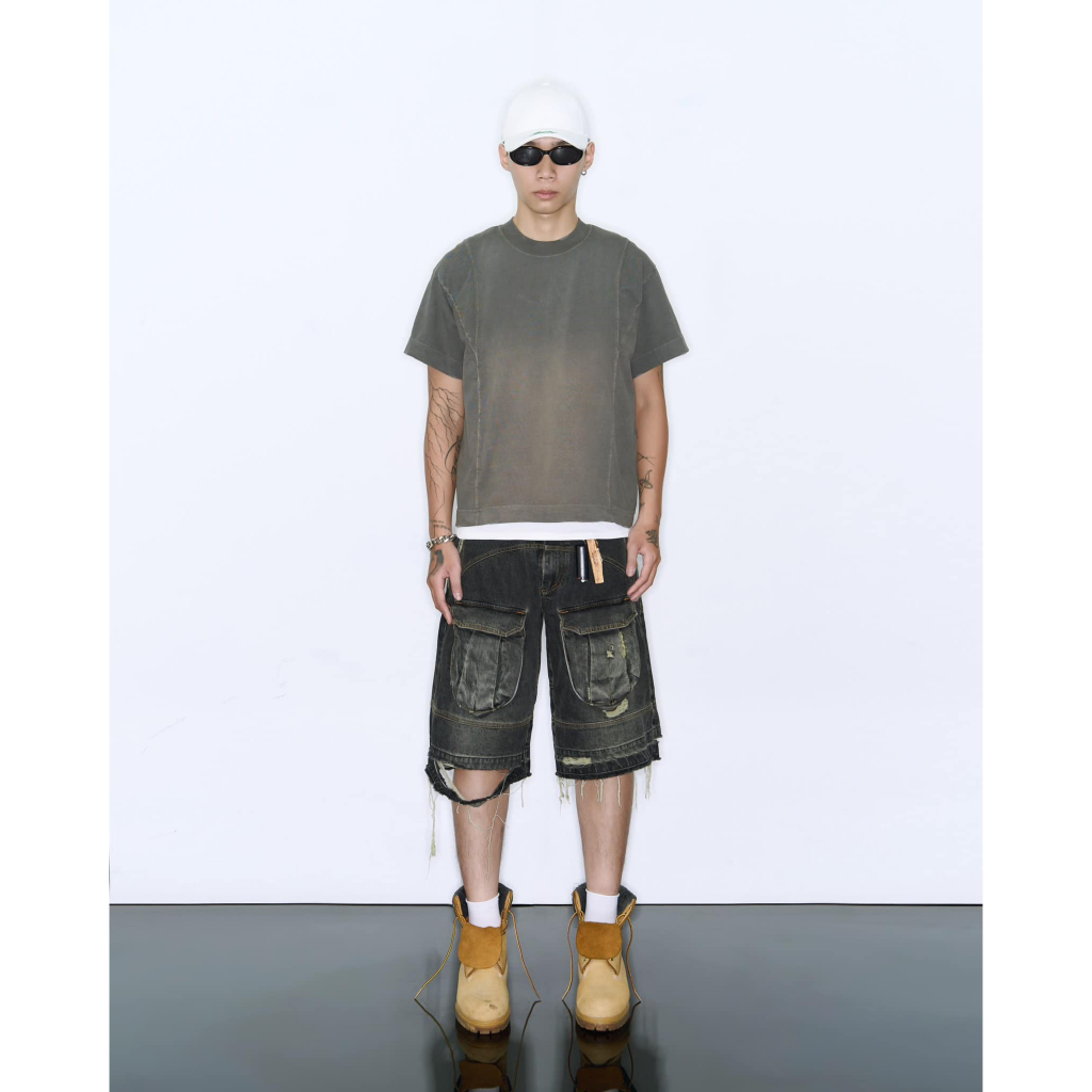 Áo Thun Nam Beuter Burn Charcoal Washed Boxy T-shirt