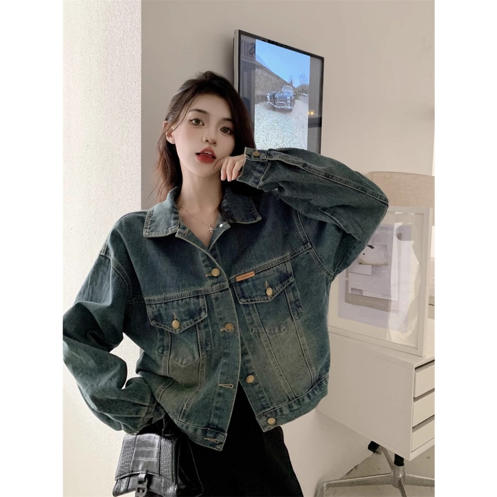 Áo khoác denim/ jean nữ phong cách thời nữ