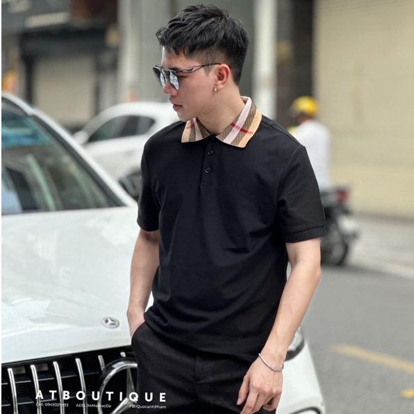 Áo polo BBR bo cổ hoạt tiết cao cấp vải cá sấu cotton không xù thời trang phong cách
