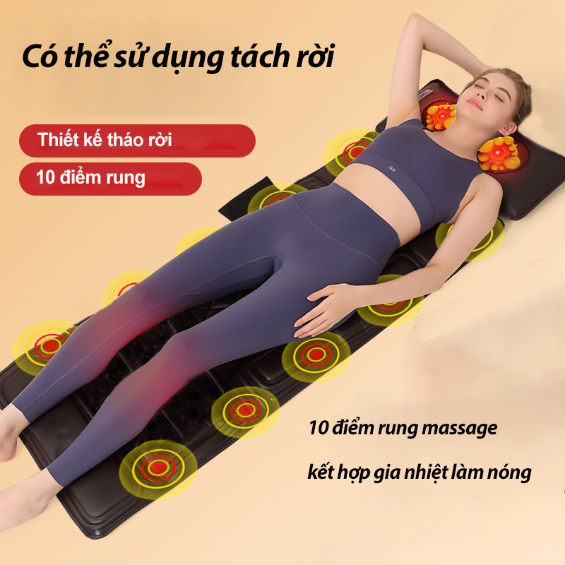 Gối Massage RULAX Tặng Kèm Đệm Vải - Đệm Massage Toàn Thân Đa Điểm Rung Phiên Bản 2023 |BH 12 tháng|