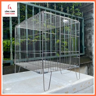 Lồng tắm chim inox dạng gấp gọn phù hợp cho lồng chim chào mào, chích choè, hoạ mi - LỒNG CHIM CHÍNH NGHĨA