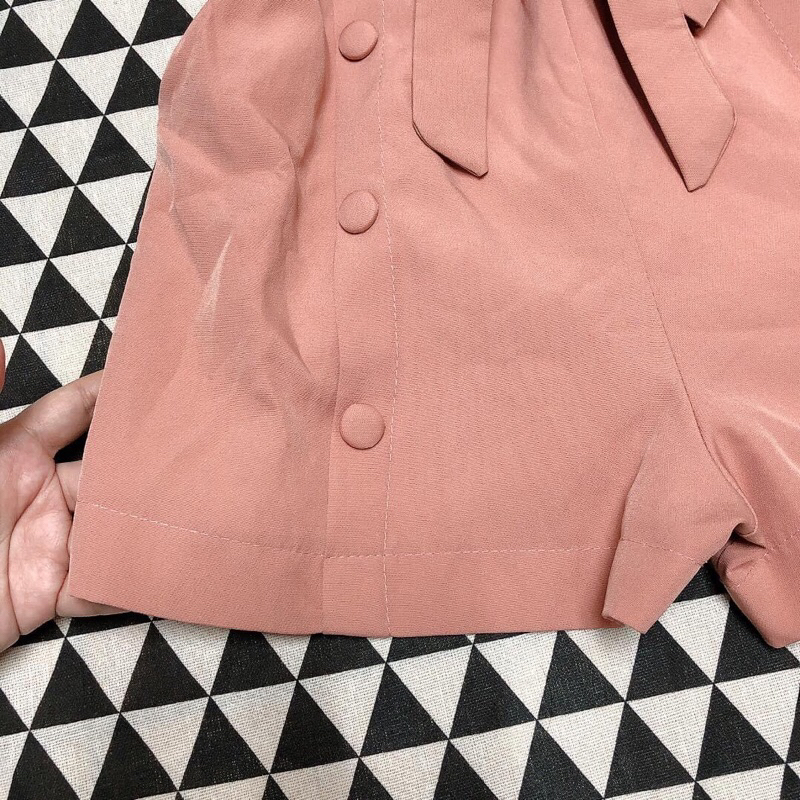 Jumpsuit nâu 2 dây trơn kiểu đồ si