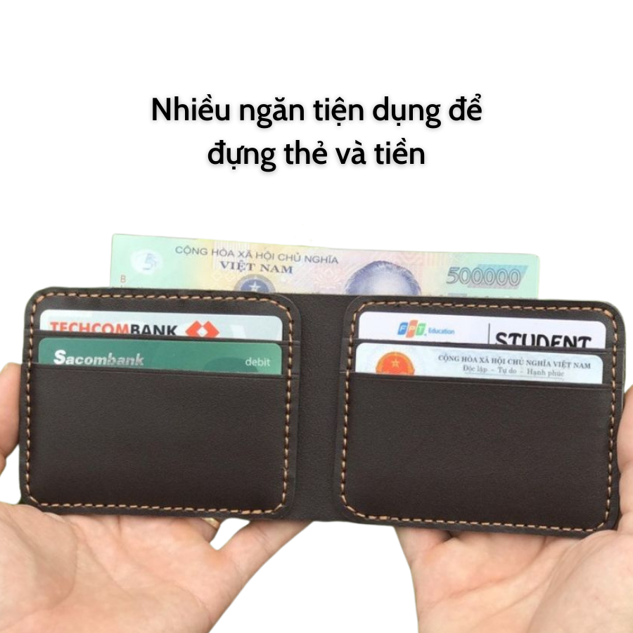 Ví Nam Đẹp Mini Phong Cách Thời Trang Đơn Giản Năng Động, Bóp Da Độ Bền Cao - CM25