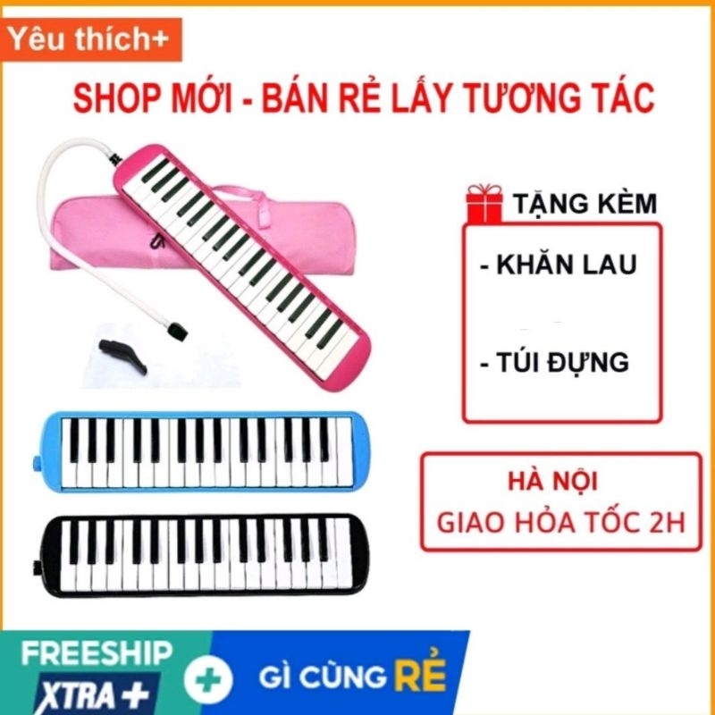 Kèn medolica 32 phím bấm chất lượng cao kèm bao đựng, ống thổi