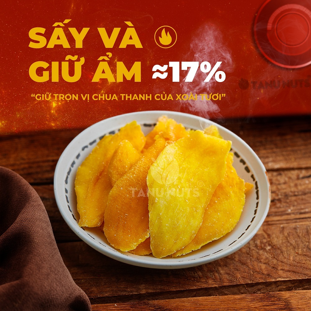 Xoài sấy dẻo TANU NUTS túi 400g, trái cây sấy tốt cho người ăn kiêng, bà bầu.