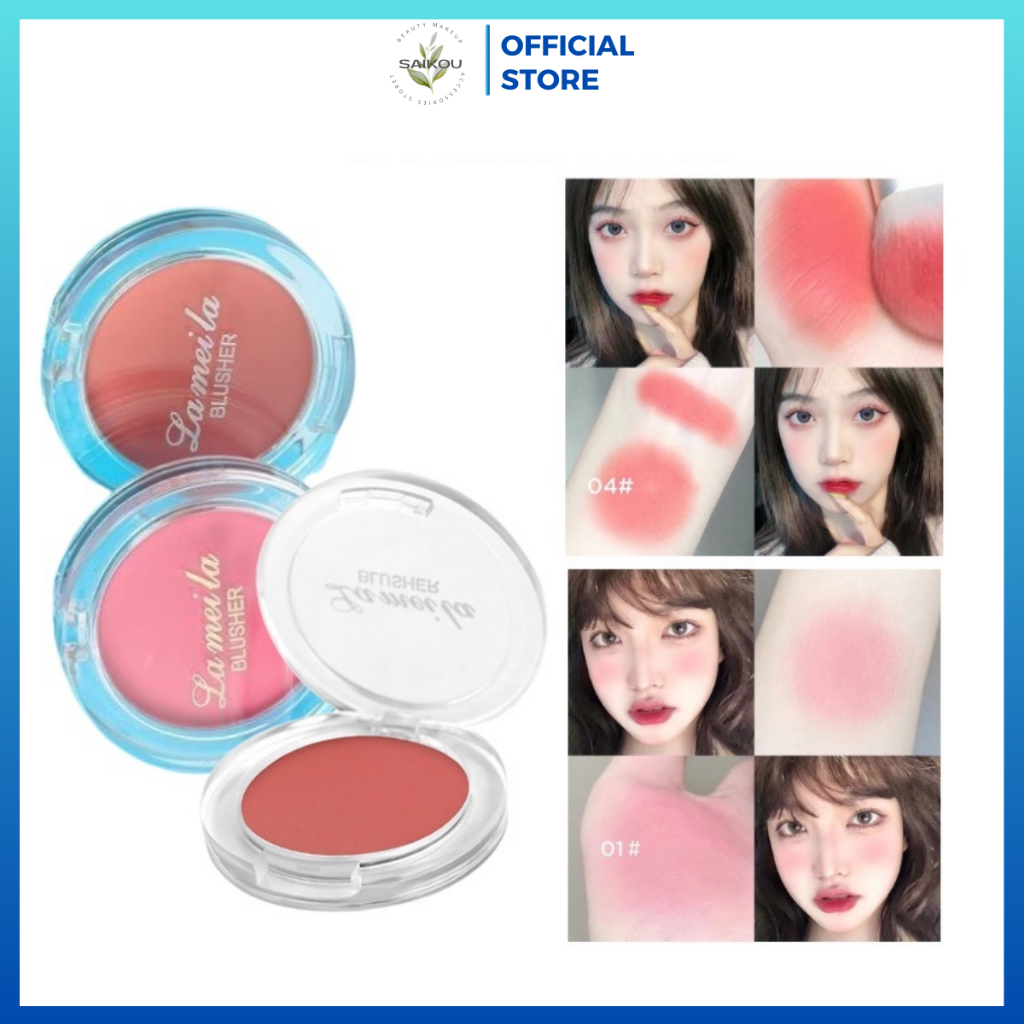 Phấn Má Lameila Đơn Sắc, Phấn Má Hồng Mắt Sáng Tạo Khối Highlight Nội Địa Trung Màu Lì Lâu Trôi F22  - Saikou Beauty