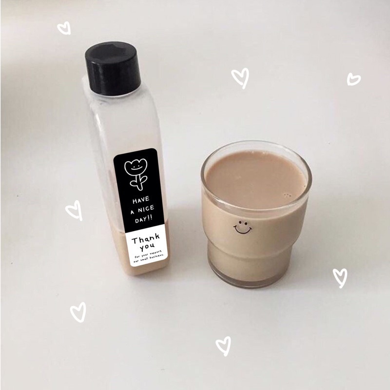 Tem decal Thank you đen trắng 30 cái 3x9cm TE34 sticker nhãn dán Cám ơn niêm phong hộp bao bì quà tặng