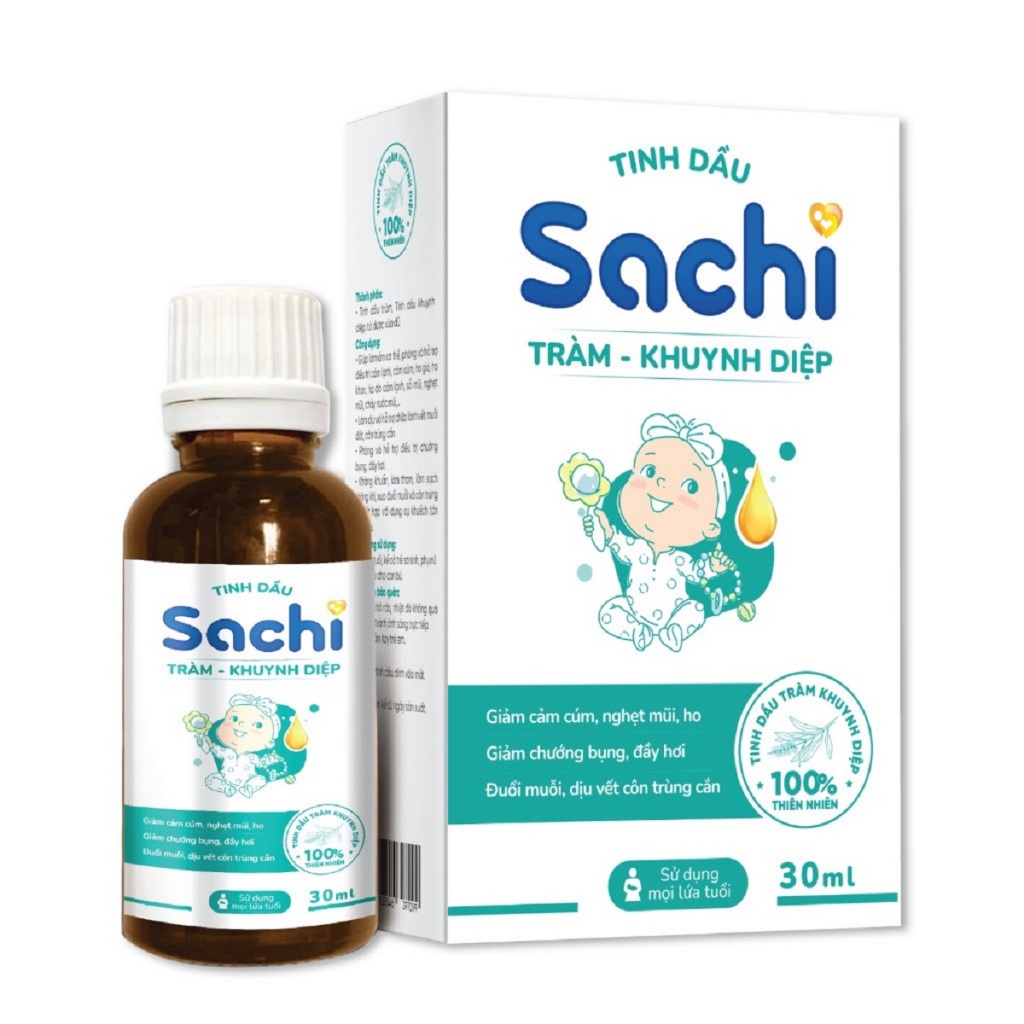 Tinh dầu tràm khuynh diệp Sachi cho bé giúp xua muỗi, làm ấm, phòng cảm lạnh - 30ml
