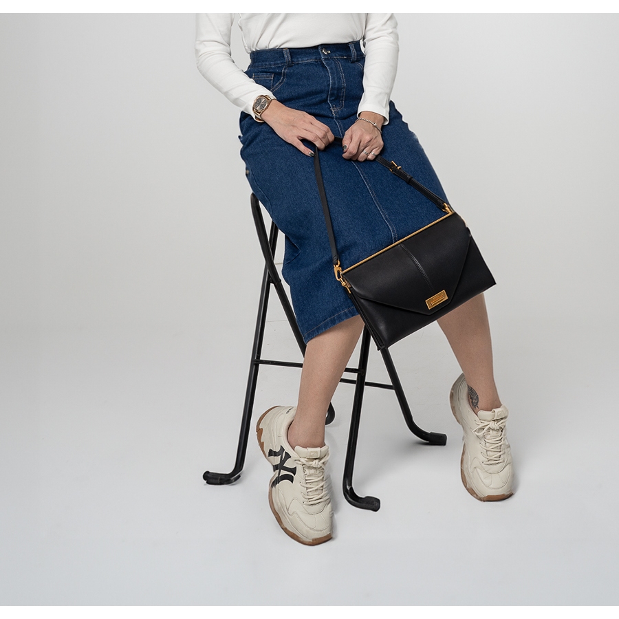 Chân Váy Jeans Midi Xanh Jeans Đậm Dáng Chữ  A Suông Dài Xẻ Tà Ôm Eo Phong Cách Hàn Quốc Arketa