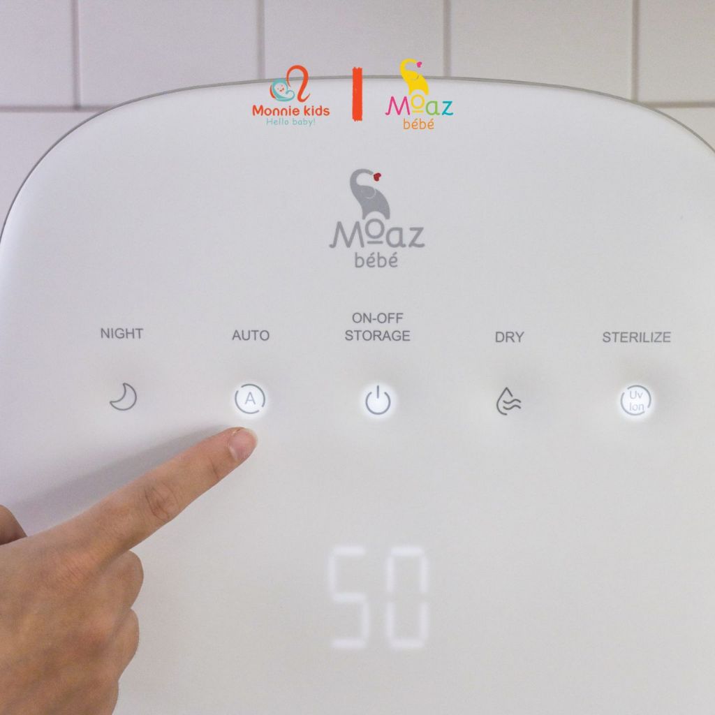 Máy tiệt trùng sấy khô bình sữa UVC ION Moaz BéBé MB072 cho bé - Monnie Kids