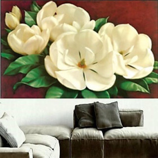 Tranh đính đá hoa trắng y8064 kt 80x60 cm