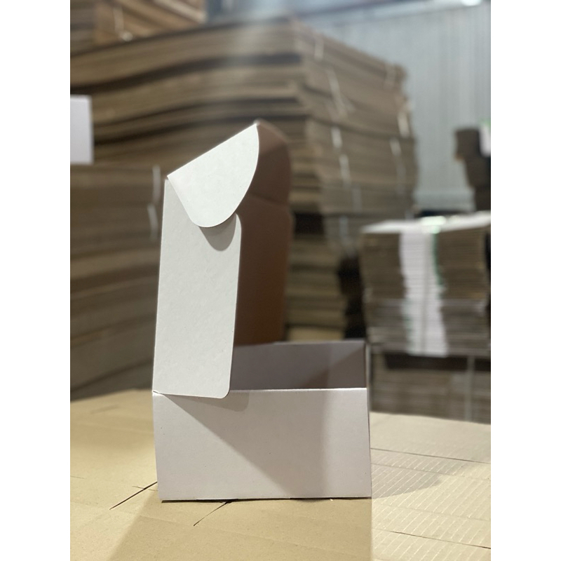 Hộp carton nắp gài màu trắng size 25x20x10