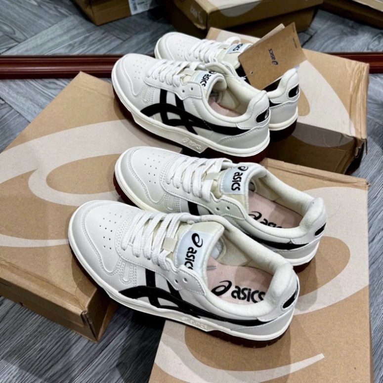 Giày Thể Thao Asics.Court MZ Kem Đen Và Kem Xám, Giày Thể Thao Nam Nữ Asics Mẫu Mới Thiết Kế Độc Lạ 2023