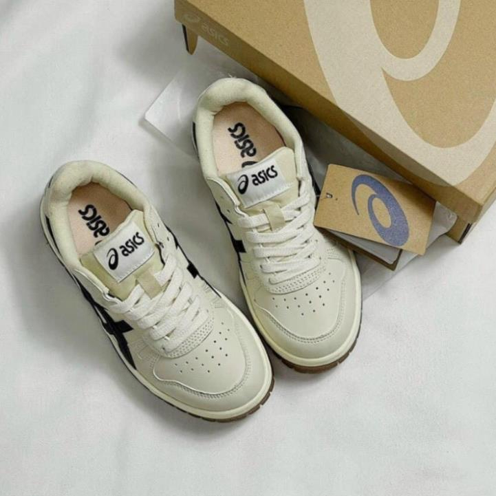 Giày Thể Thao Asics.Court MZ Kem Đen Và Kem Xám, Giày Thể Thao Nam Nữ Asics Mẫu Mới Thiết Kế Độc Lạ 2023