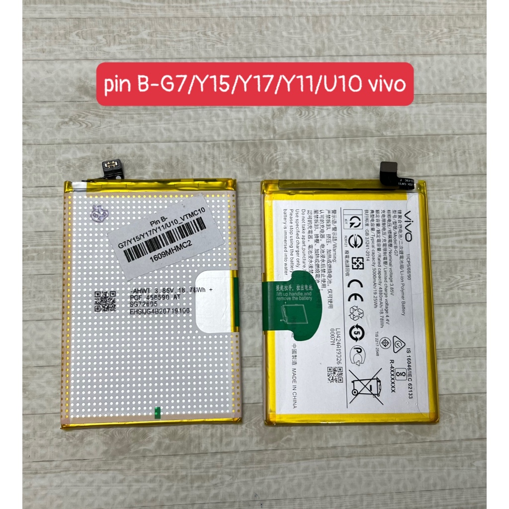 Pin B-G7/Y11/Y15/Y17/U10 Vivo