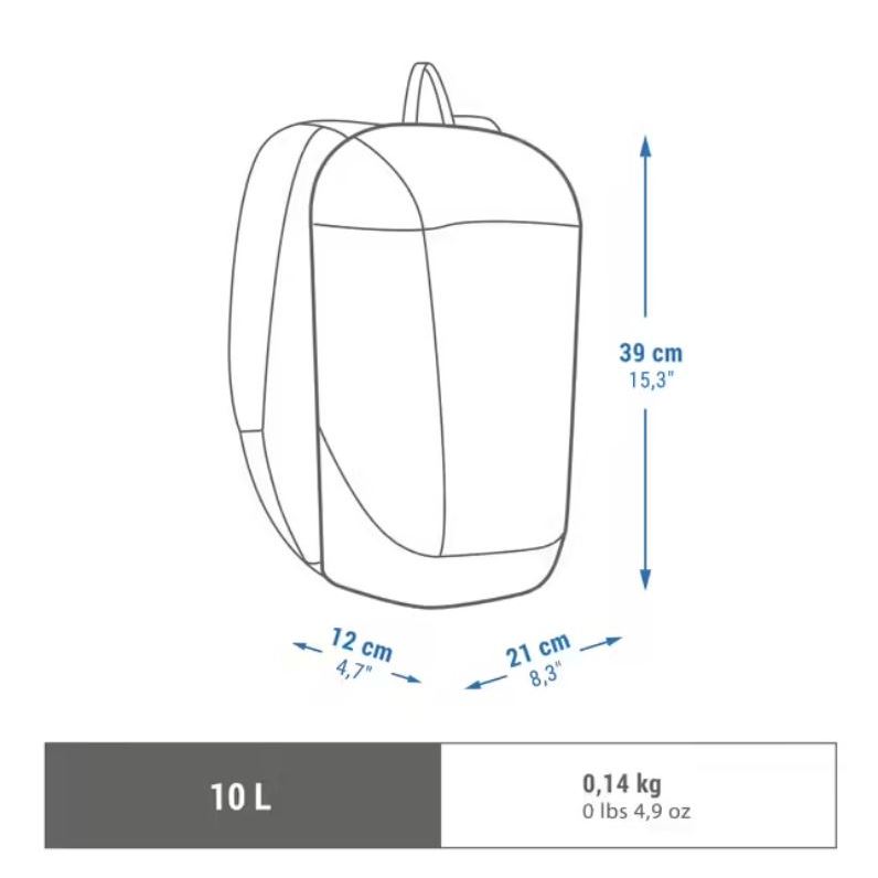 Balo thể thao Nam Nữ, Balo Thời Trang NCK NH100 10L Tím Họa Tiết QUECHUA