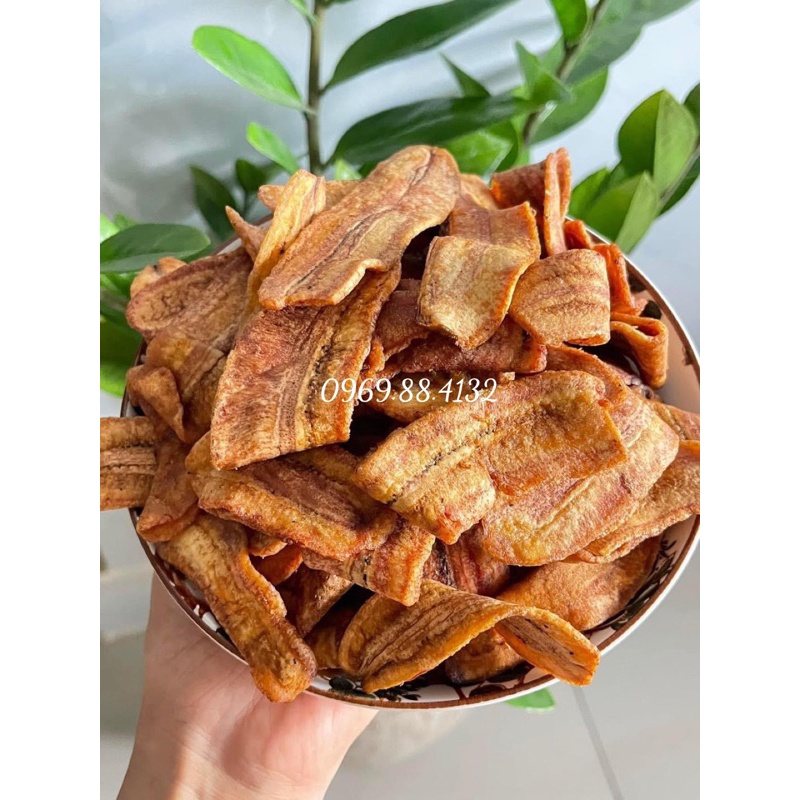 Chuối Sấy Giòn Nguyên Miếng 500g Hàng Xuất Khẩu, Giòn Tan, Không Bị Chát