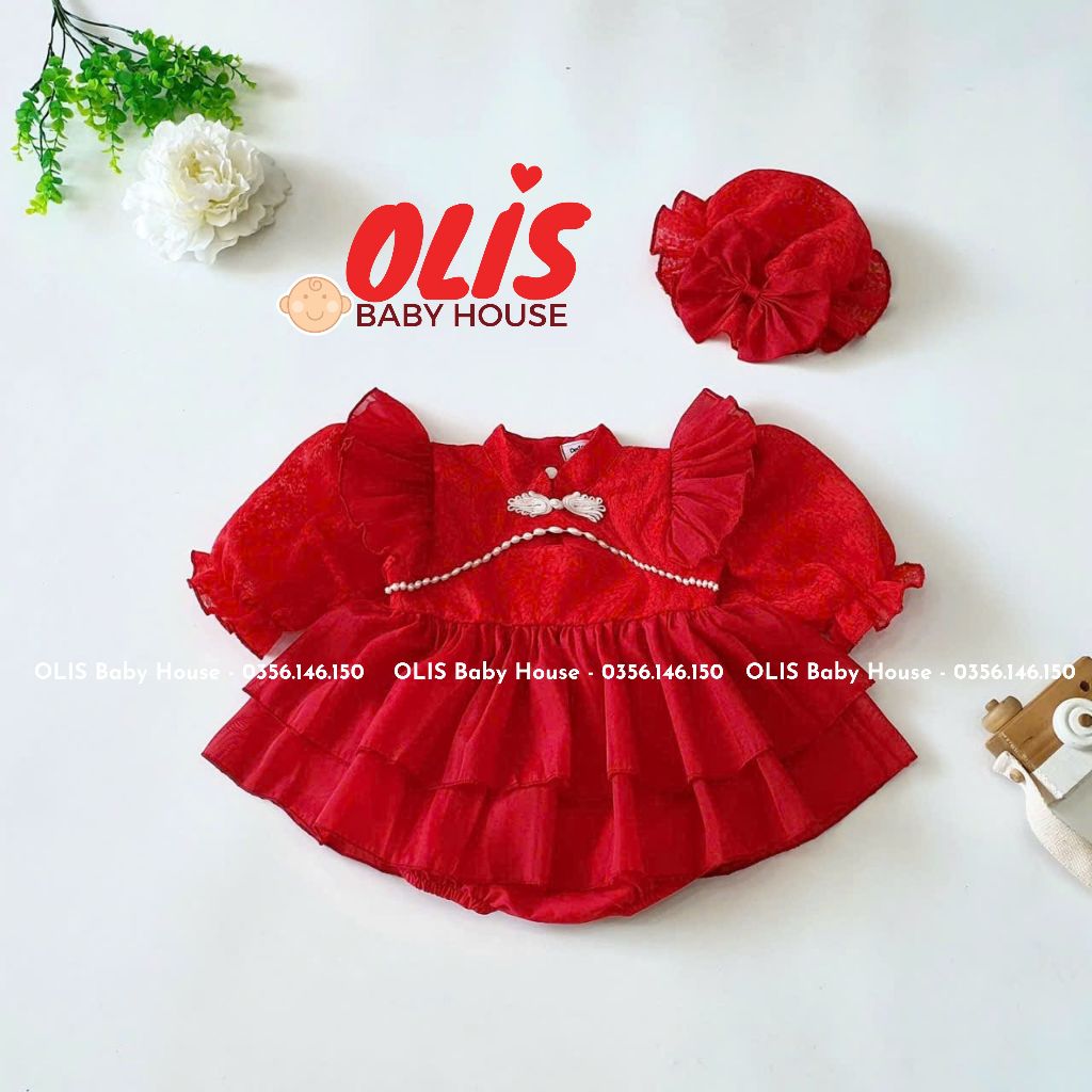 Bodysuit cho Bé Gái OLIS BABY HOUSE, quần áo trẻ sơ sinh, size 3 - 12 kg