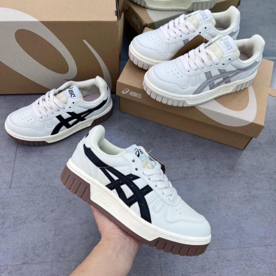 Giày Thể Thao Asics.Court MZ Kem Đen Và Kem Xám, Giày Thể Thao Nam Nữ Asics Mẫu Mới Thiết Kế Độc Lạ 2023