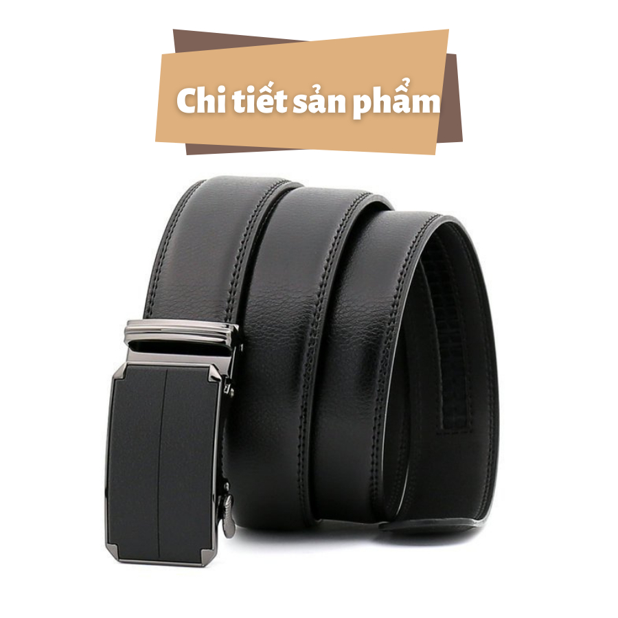 Thắt Lưng Nam Da Bò Khóa Tự Động Cao Cấp - Dây Nịt Nam Tặng Kèm Hộp Thương Hiệu - TL NHAM
