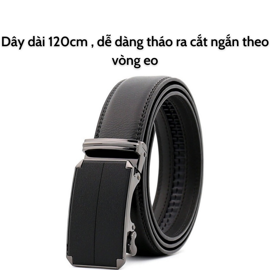Thắt Lưng Nam Da Bò Khóa Tự Động Cao Cấp - Dây Nịt Nam Tặng Kèm Hộp Thương Hiệu - TL NHAM