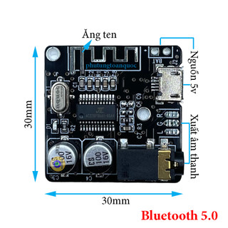 Mạch Giải Mã Âm Thanh Bluetooth 5.0 Có Jack Cắm 3.5mm Biến Loa Thường Thành Loa Bluetooth