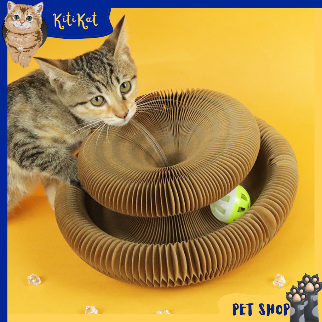 Đồ chơi cho mèo cào móng, Bàn cào móng ma thuật cho mèo, Đồ chơi xoay tròn thay đổi hình dạng nhiều kích thước