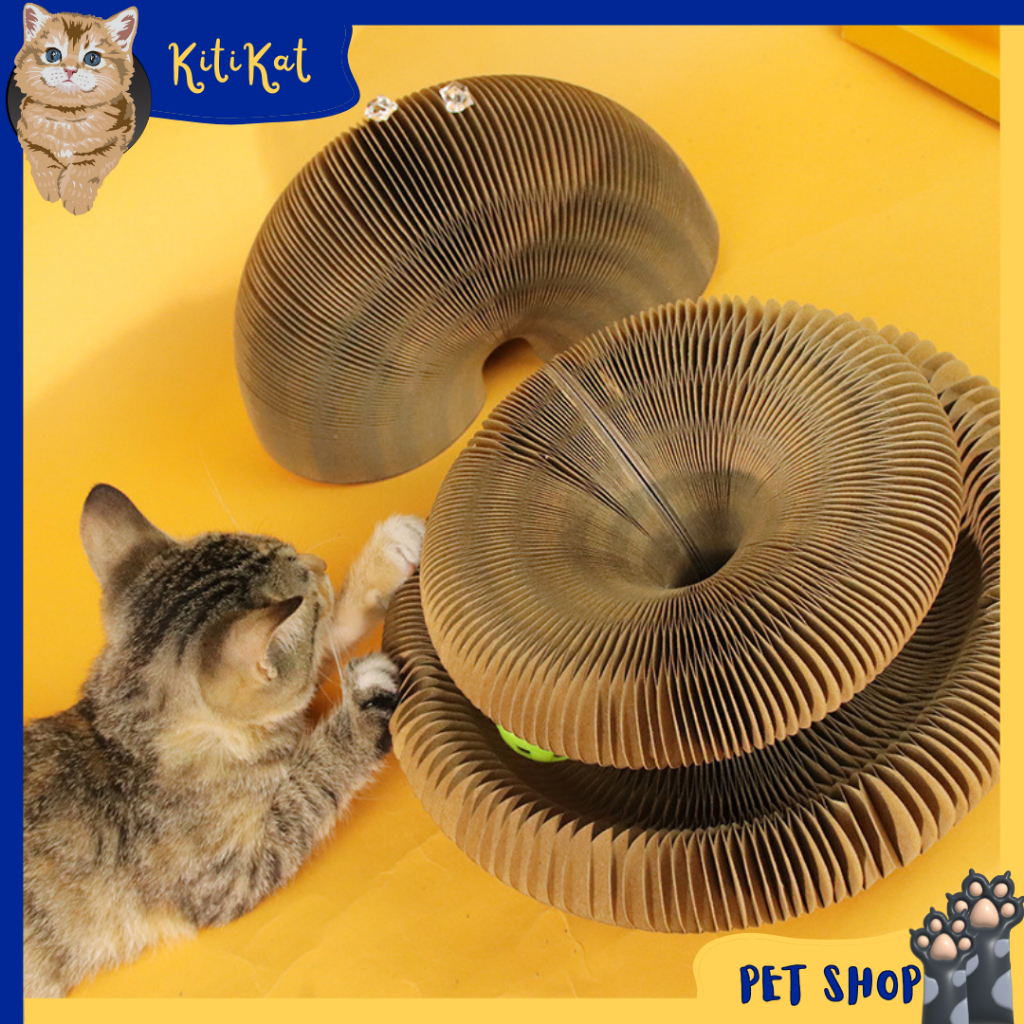 Đồ chơi cho mèo cào móng, Bàn cào móng ma thuật cho mèo, Đồ chơi xoay tròn thay đổi hình dạng nhiều kích thước