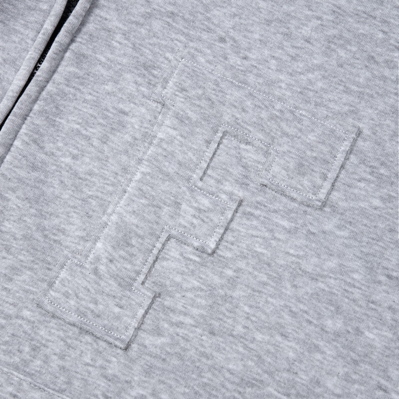 Áo hoodie zip "thêu đắp vải" unisex nỉ bông The Famous