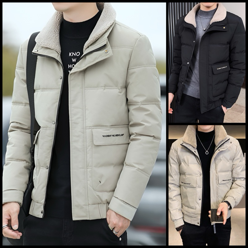 Áo Phao Nam Lông Nhân Tạo Cực Ấm ÁP, Được Thiết KẾ Tới 4 Lớp,Chống Gió Và Rất Nhẹ Mang Phong Cách Đơn Giản Dễ phối Đồ-LM