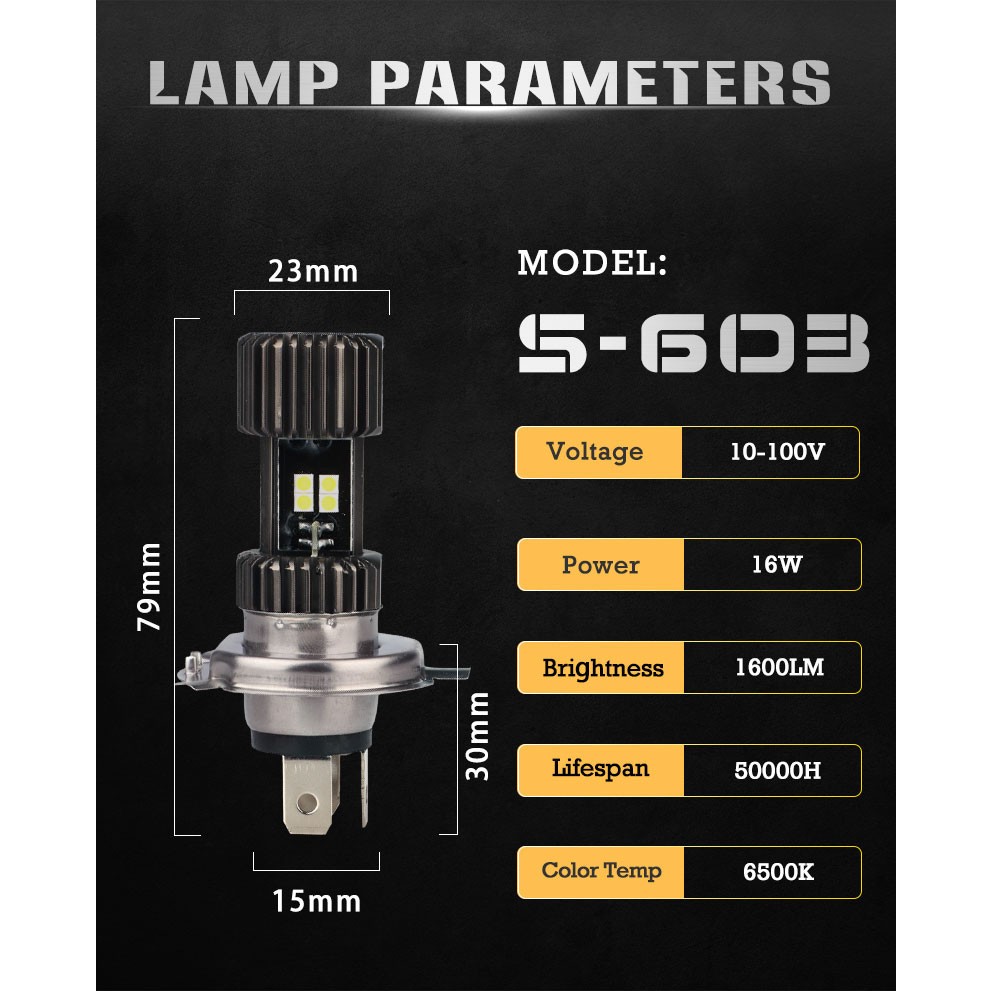 Đèn Led Xe Máy Kingthai Cos Vàng Pha Trắng Chân H4|Wave RS, SIRIUS, VISION RSX RSV TAURUS FU NEO VESPA LIBERTY BLADE CÔN